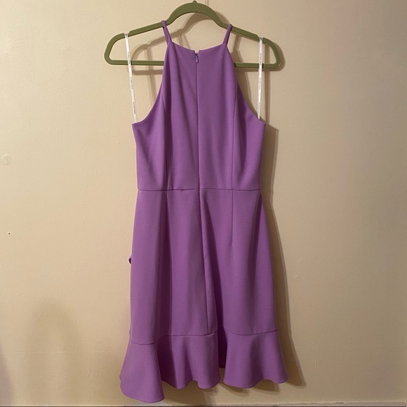 Donna Morgan Lavender Halter Ruffle Dress - Picture 8 of 12